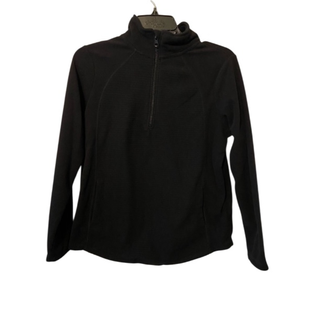 St. John’s Bay Black 1/4 Zip Pullover With Pockets  Size Small Petite